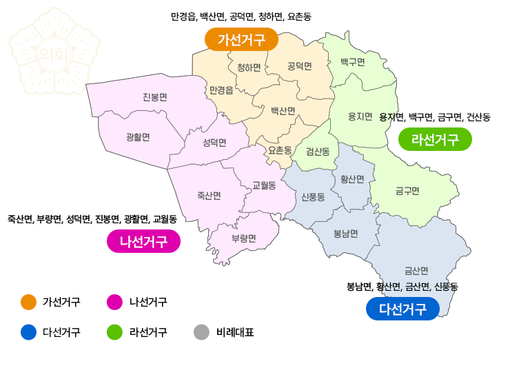 선거구별안내(본문에 내용 있음)